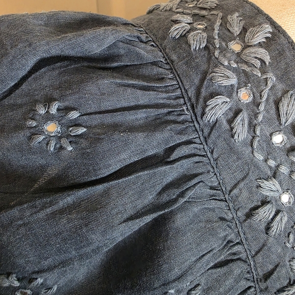 Juliet Dunn London Blue Embroidered Sleeveless Mini Dress - Picture 13 of 16